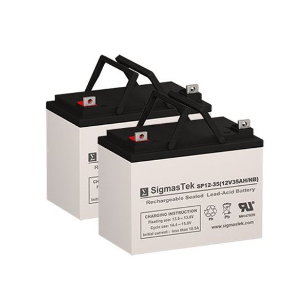 Hoveround MPV1 Wheelchair Battery Replacement Set by SigmasTek - 2 x 12 Volt 35AH