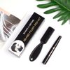 Beard Pencil Filler For Men Black with Bristle Beard Brush, Water Proof Micro-Fork Tip Beard Pen - Long Lasting, Natural Looking Barber Pencil Mustache Kit for Men Beard, Moustache, Eyebrows (Black)