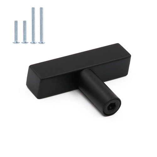 goldenwarm 5Pack Kitchen Cabinet Knobs Black Drawer Knobs T Bar Square Cupboard Door Handles Cupboard Knobs Kitchen Cupboard Knobs