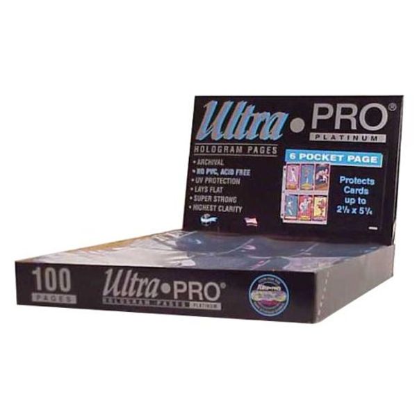 Ultra Pro 6-Pocket Platinum Page with 2-1/2" X 5-1/4" Pockets 100 ct.