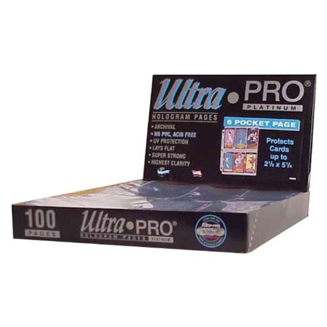 Ultra Pro 6-Pocket Platinum Page with 2-1/2" X 5-1/4" Pockets 100 ct.