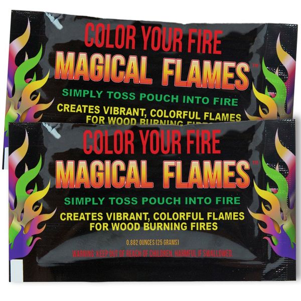 Magical Flames Create Colorful & Vibrant Flames for Fire Pit - (25 Pack) - Campfire, Bonfire, Outdoor Fireplace – Magical, Colorful, Rainbow, Mystic Flames – Twice The Color – Half The Price