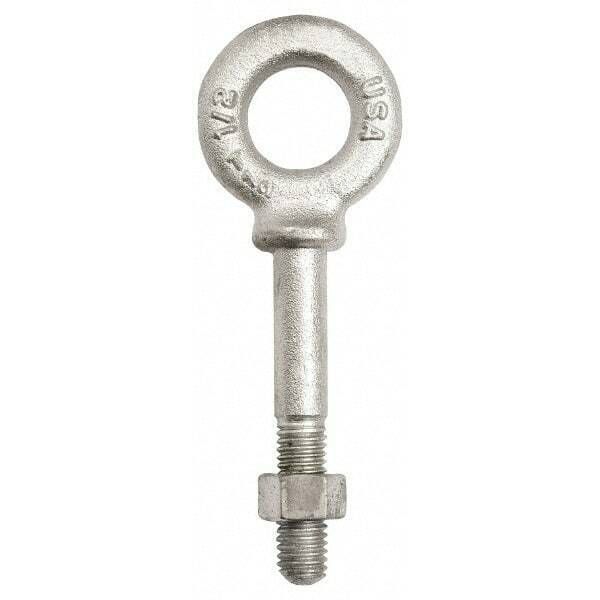 Gibraltar 1,200 Lb Capacity, Stainless Steel, 3/8 Thread, Fixed Lifting Eye B...