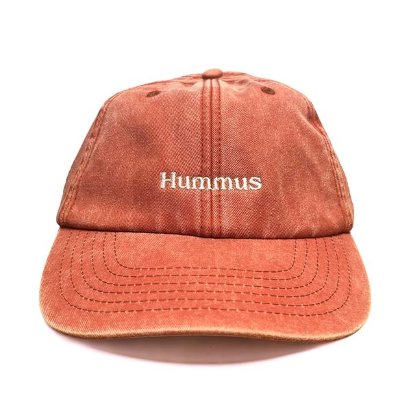 Vivian Flytrap Unisex Hummus Washed Embroidered Dad Baseball Cap - Coral - One Size