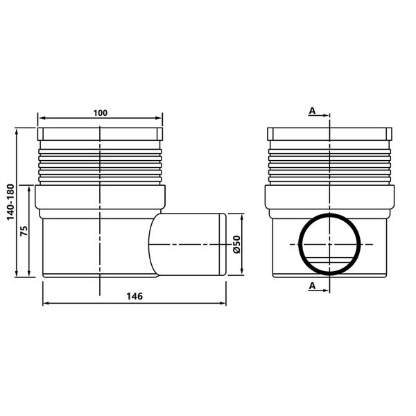 Regulated Height Side Outlet 100x100mm Floor Ground Waste Drain Gully Trap