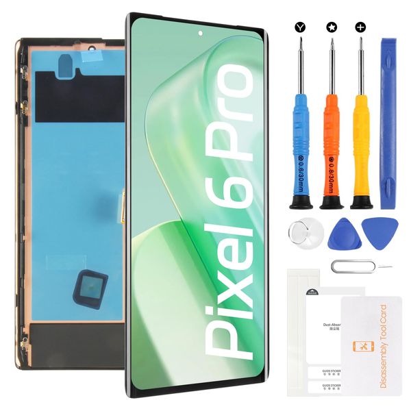 OLED for Google Pixel 6 Pro GLUOG, G8VOU LCD Display Touch Screen Replacement | 6.7'' LCD Display | Black with Frame | Tools Included