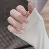 24PCS Seashell Pink Pressed Flower Nuance Mirror Nail Fake Claws