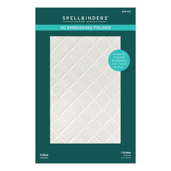 Spellbinders 3D Embossing Folder Tufted, Opaque, one