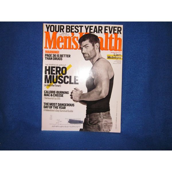 MENS HEALTH MAGAZINE JANUARY/FEBRUARY 2013, MUSCLE EXCERISE, LIAM MCINTYRE, #JF3