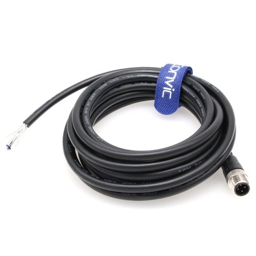 Eonvic Industrial M12 4 Pin Male Straight Aviation Connector Electrical Sensor Cable 5M