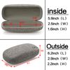 Vemiss Hard Shell Eyeglasses Case Linen Fabrics Large Sunglasses Case Concise (Large, Gray+Gray)