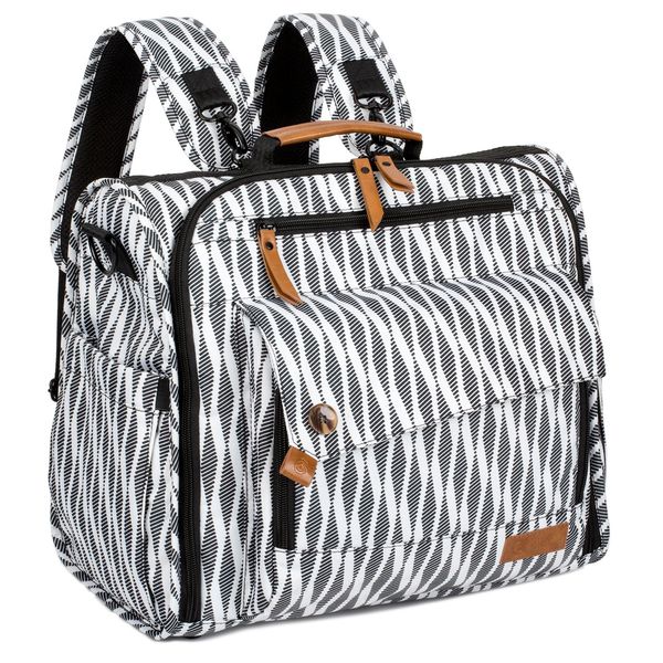 ALLCAMP Zebra Diaper Bag/Multi-Functional Convertible Diaper Backpack Messenger Bag,Large Capacity, Waterproof and Stylish