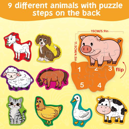 Quilinz Toddler Puzzles,Puzzles for Kids,Educational Toys for 3 Year Old,Farm Animal Toys,The Learning Journey Puzzles,Preschool Learning Activities,Kindergarten School Supplies,Classroom Must Haves…