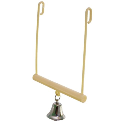 Bonka Bird Toys 6514 Small Hook Swing Durable Plastic Construction with Bell Parrotlet Lovebirds and Similar