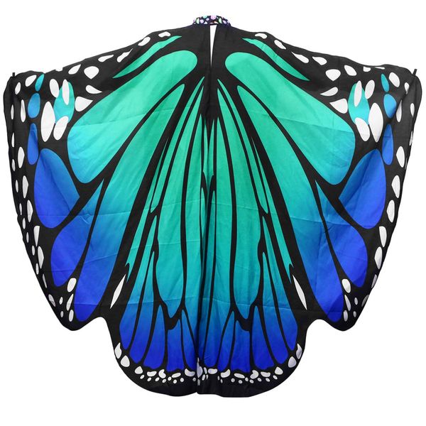 Schmetterlingsflügel Kostüm für Frauen Halloween Schmetterling Schal Cloak Fairy Ladies Wings Cape für Erwachsene Halloween Masquerade Party Supplies Festival Cosplay Kostüm