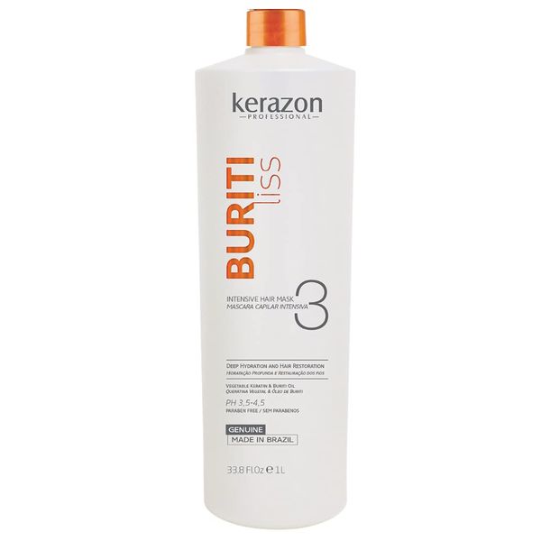 Brazilian Keratin Intensive Hair Mask Deep Conditioner 33.8oz/1L Buriti Liss by KERAZON