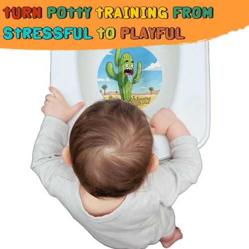 Faivykyd Potty Training with Cactus Target, Clear Cactus Pee Light, Funny Potty Training Toilet Light for Toddler Boys, Potty Time Adventures Aiming Target