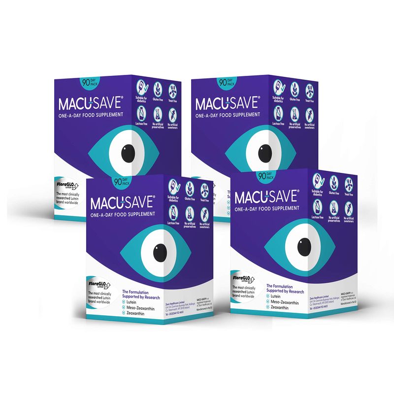 4 X 90 Pack - Macu-Save Food Supplement for Macular Health with Meso ...