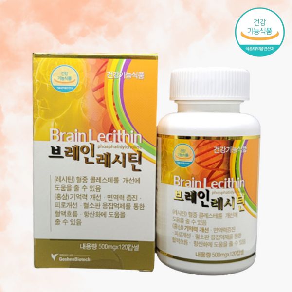 Brain Lecithin Egg Yolk Lecithin Phospholipid Phosphatidylcholine 120 Capsules, 1 ea, 120 Tablets