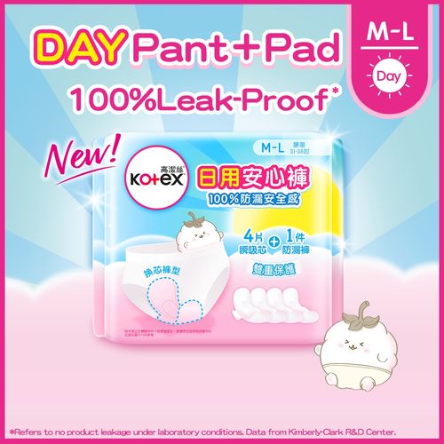 Kotex Comfort Soft Day Pant (M-L) (1 Pant + 4 Pads) 1 Set