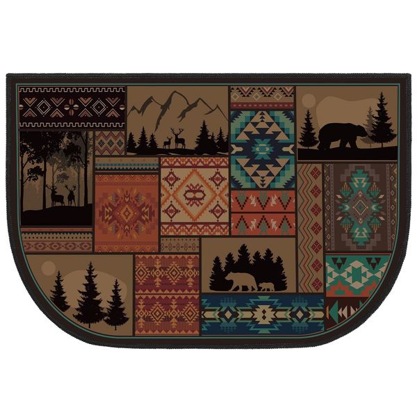 Demissle Fireplace Hearth Rug Fireplace Mats Cabin Southwestern Fireproof Fir...