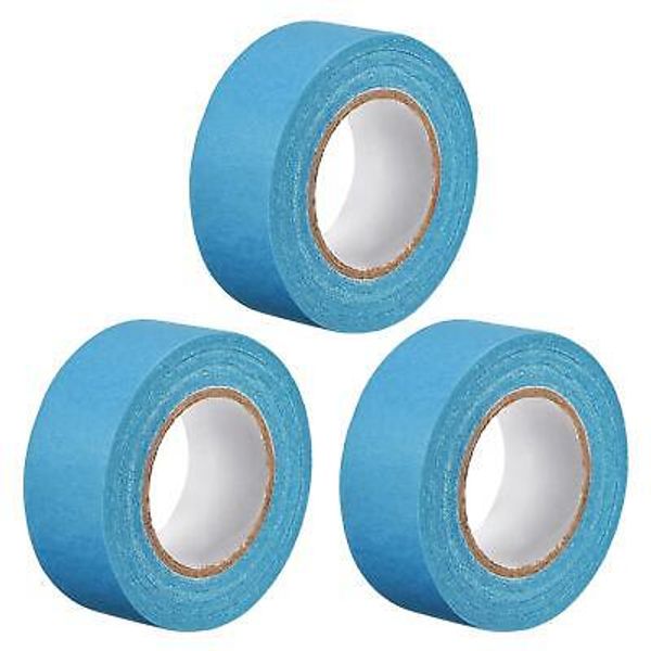 3Pcs 25mm 1 inch Wide 20m 21 Yards Masking Tape Painters Tape Rolls Light blue