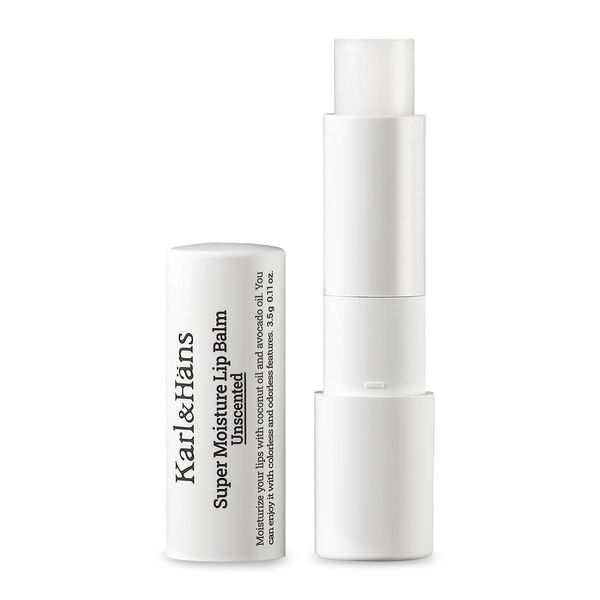 Karl&Hans Super Moisturizing Lip Balm - Unscented with Coconut & Avocado Oil for Lip Repair and Care, Soothes and Hydrates Dry Lips with Natural and Nourishing Formula - 1 Count