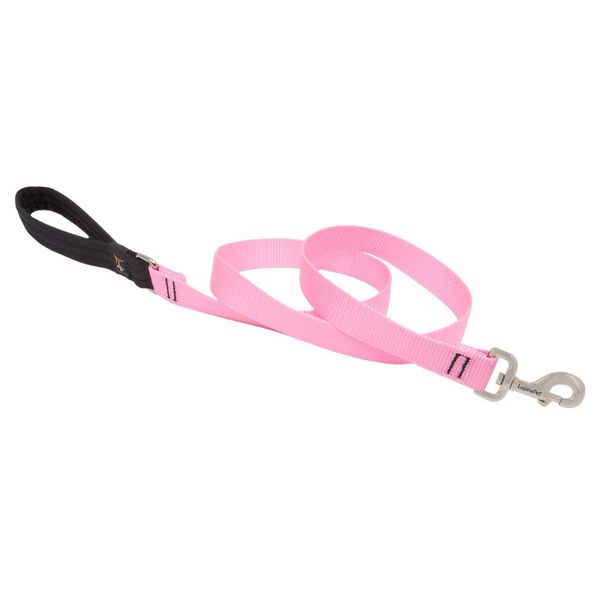 Dog Leash by Lupine in 1" Wide Pink 4-Foot Long with Padded Handle