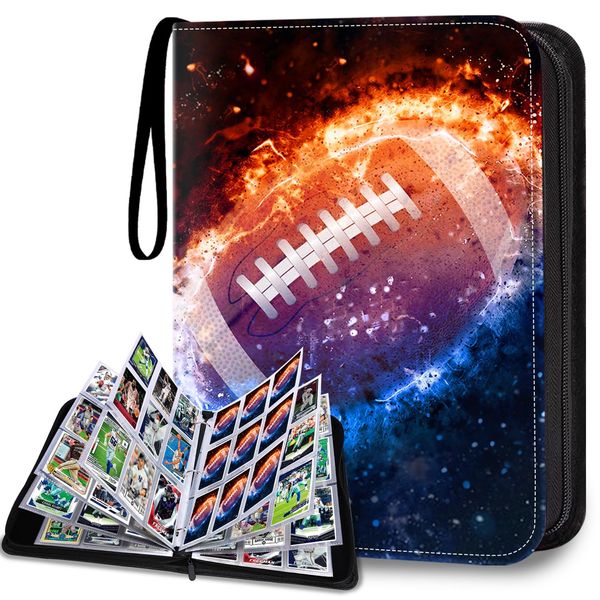 HESPLUS 900 Pockets Football Card Binder, Football Trading Cards Display Case with Football Card Sleeves Card Holder Protectors Set for Football Cards, Sports Cards, Game Cards Collector Album