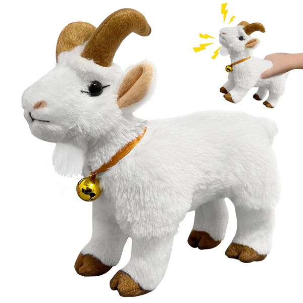 WYZOID Screaming Goat Toy, Screaming Goat Plush Toy, Makes Fun Screaming Goat Sounds, Features Goat Bell, Fun Gift for Friends and Co-Workers