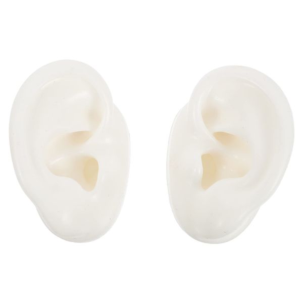 VILLCASE 1 Pair Simulation Silicone Ear Model, Studs Earring Display Props Reusable Silicone Ear Model for Teaching Ear Picking Practice Hearing Aids Wearing, 6. 00X5. 00X4. 00cm