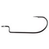 Owner Silver Offset Shank Wide Gap Worm Hook, #3/0, Silver,Black Nickel