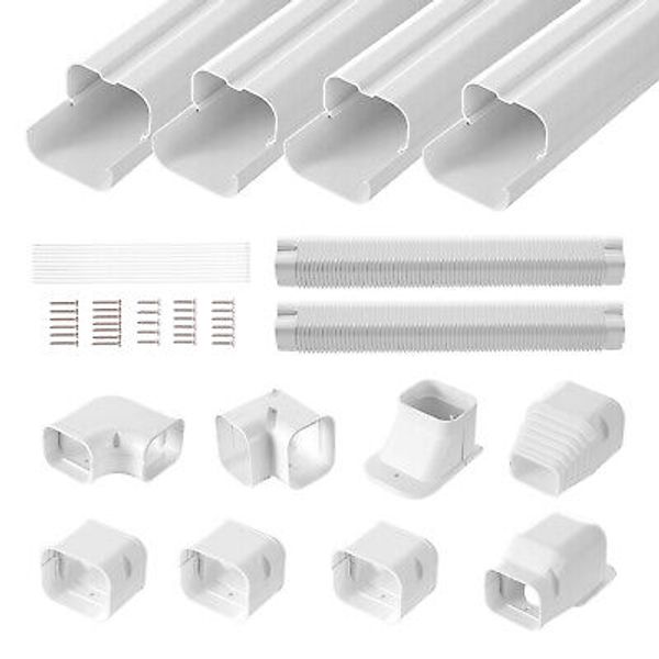 VEVOR 3" W 17.6Ft Line Set Cover Kit For Mini Split/Central Air Conditioner PVC