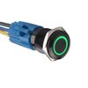 ESUPPORT 16mm 12V 3A Car Green LED Light Angel Eye Metal Push Button Toggle Switch Socket Plug Latching Black Shell