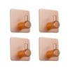 Self Adhesive 4 Pack Sticky Strong Hooks: Bathroom, Wall, Kitchen & Door Hooks - Rose Gold