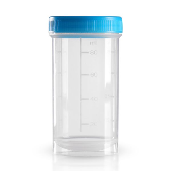 10 x Plastic Body 100ml/Pathogefäss Sample Container with Screw Cap Blue