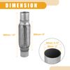 Partuto 1 Pc 2"x8"x12" Universal Exhaust Flex Pipe - Stainless Steel