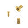 sourcing map Flat Head Socket Cap Screws, M2-0.4x5mm Brass Inner Hex Drive Fasteners Bolts 48Pcs