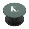 Sage Green Cute Letter K Initial Heart Monogram PopSockets Adhesive PopGrip