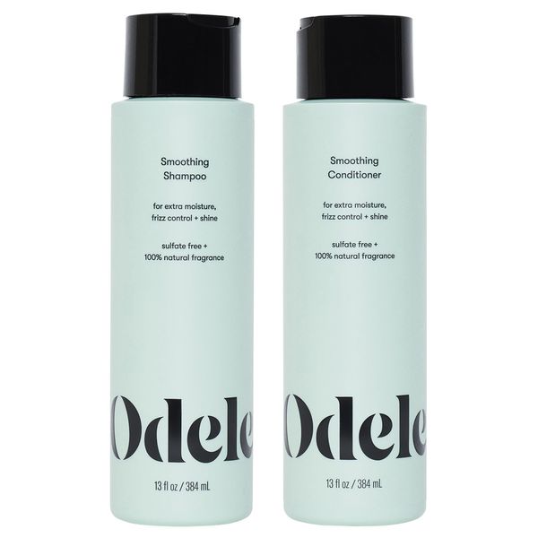 Odele Smoothing Sulfate-Free Shampoo & Conditioner Set for Moisture, Frizz Control, Shine, and Straight to Curly Hair Types, 13 Fl Oz Each (2-Pack)