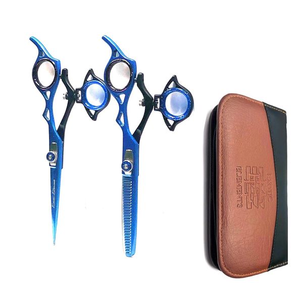 New Professional Barber Hairdressing Scissors Set Silver Edition Razor Kit 6.5"