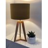Mustard Yellow Velvet Brushed Copper Drum Lampshade