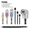 8x 105 Right Angle Drill Adapter Flexible Shaft Extension 1/4" Hex Shank Socket