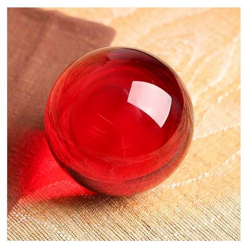 Crystal Ball, 2.4 inches (60 mm), K9 Ball, Artificial Crystal Ball, Red, Feng Shui Goods, Gift Glass, Alloy Base, Soratama Photography, Purification, Good Luck, Amulet, Wish for Good Luck Interior,