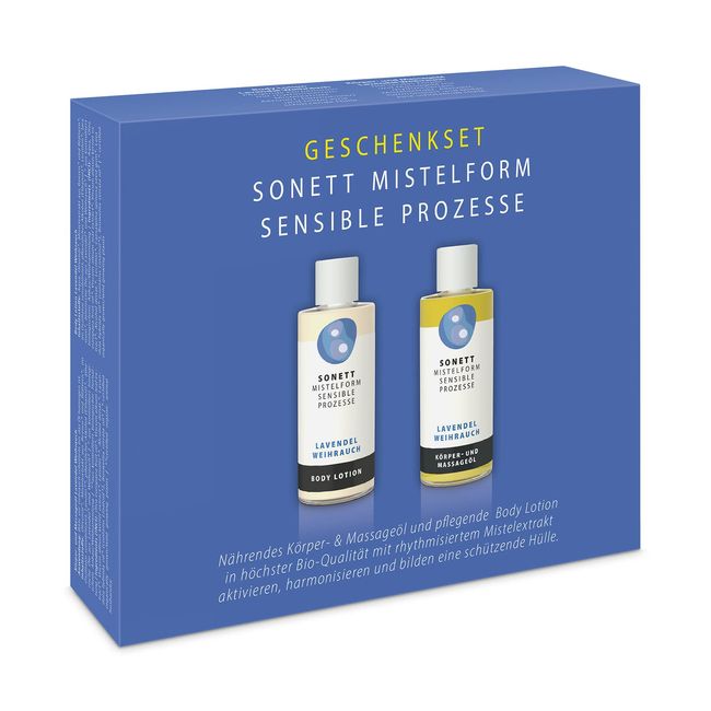 Sonett Mistelform Geschenkset – Körper- und Massageöl & Body Lotion Lavendel-Weihrauch