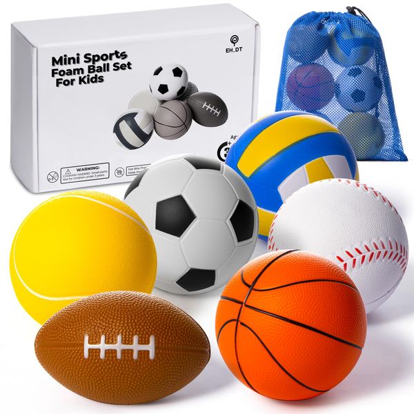 Set Of 6 Mini Sports Foam Balls for Kids Ball, Outdoor Toddler Toys, Toddler Ball Toys, Toddler Sports Toys, Outdoor Toys For Toddlers, Toddler Outdoor Play, Foam Football, Baby Ball, Toddler Boy Toy