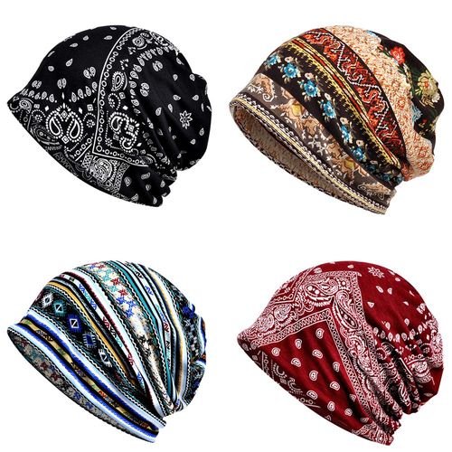4 PCS Women Baggy Slouchy Beanie Chemo Hat Cap Slouchy Snood Hat Cancer Headwear…