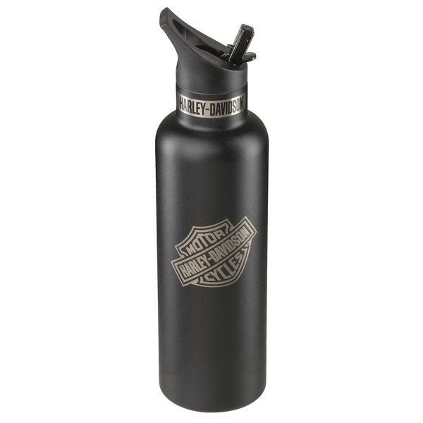 Harley-Davidson Bar & Shield Water Bottle, Double-Wall Stainless Steel - Black