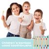 24 Pcs Kids Bamboo Toothbrushes Soft Bristles BPA Free Wood Toothbrush Bulk Colorful Wooden Handles Children's Toothbrush for Toddler Home Travel Teeth Oral Dental Care Individually Wrapped, 5.7 Inch