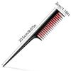 2Pcs Back Combing Combs Hairdressing Back Combing Brushes Triple Teasing Comb Black and Red Hair Root Teasing Rat Tail Comb for Back Combing Root Teasing, Evening Styling, Adding Volume